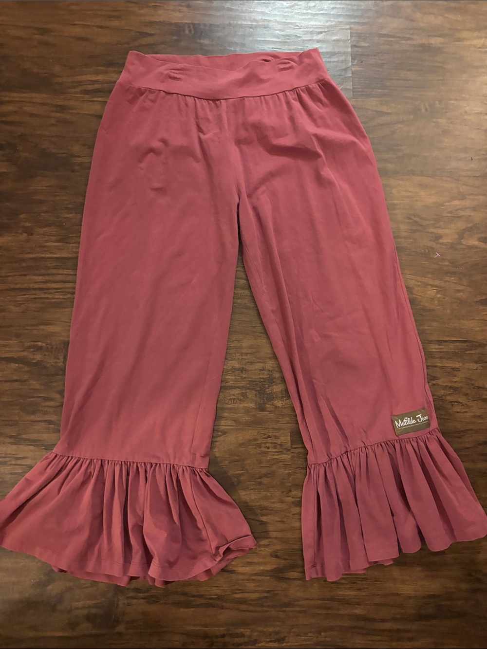Matilda Jane Ruffle Hem Women’s Pants in Dusty Rose